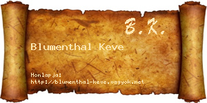 Blumenthal Keve névjegykártya